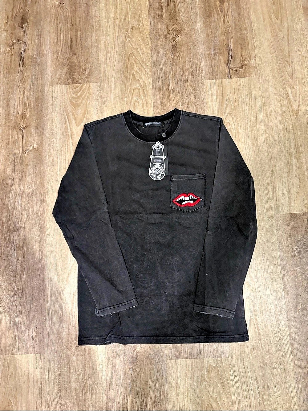 Chrome Hearts Long Sleeve Graphic Tee in Black Size Medium NWT